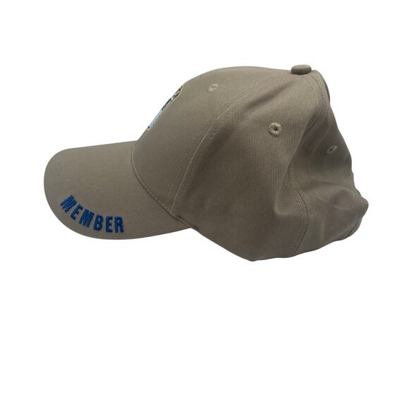 Bass Fishing Member Hat Cap Khaki Canvas Brown Adjustable Unisex Mens - Picture 4 of 6